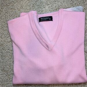 St. Croix Men's Pink V-Neck Sweater